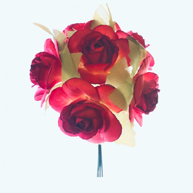 3" Diameter Paper Flower 6X12 | Red